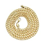 BESTonZON Collar Dorado para Hombre Cadena Fina de Acero Inoxidable Collar Hip Hop de Moda Joyería Masculina Resistente y Elegante para Uso Diario