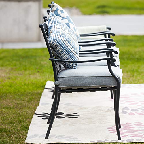 Lokatse Home PF19120-G 4 Piece Outdoor Patio Metal Wrought Iron Dining Chair Set thumb #6