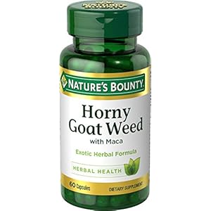 Nature’s Bounty Horny Goat Weed with Maca, Herbal Health Supplement, 60 Capsules
