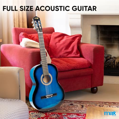Image of MAX SoloArt 40-inch Full Size Classical Acoustic Guitar Starter Kit for Beginners & Adults - Includes Gig Bag, Tuner, Guitar Strap, Extra Strings & Picks | Designed & Engineered in Netherlands