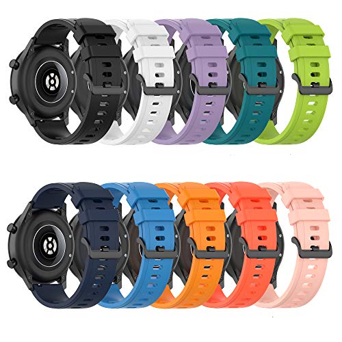 FitTurn Band Compatible with Huawei Watch GT2 46mm/GT Active Watch 22MM Silicone Replacement Wristband Strap for Samsung Galaxy Watch 46mm/Gear S3 SmartWatch (TenColors)