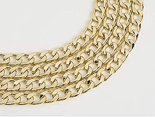 Searea 55\" Iron Flat Chain Strap - Handbags Accessories Replacement Chains for Wallet Purse Straps Shoulder Straps, with 2 Metal Buckles (Gold)