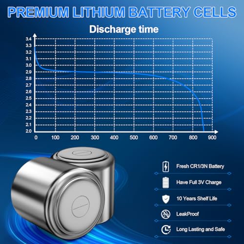 CR1/3N DL1/3N Lithium Batterien, 3V 170mAh CR1/3N Batterie, für CR11108 2L76 K58L, elektronische Halsbänder für Haustiere, Laservisiere, Sportelektronik, Smart Home Geräte etc(8-PCS)