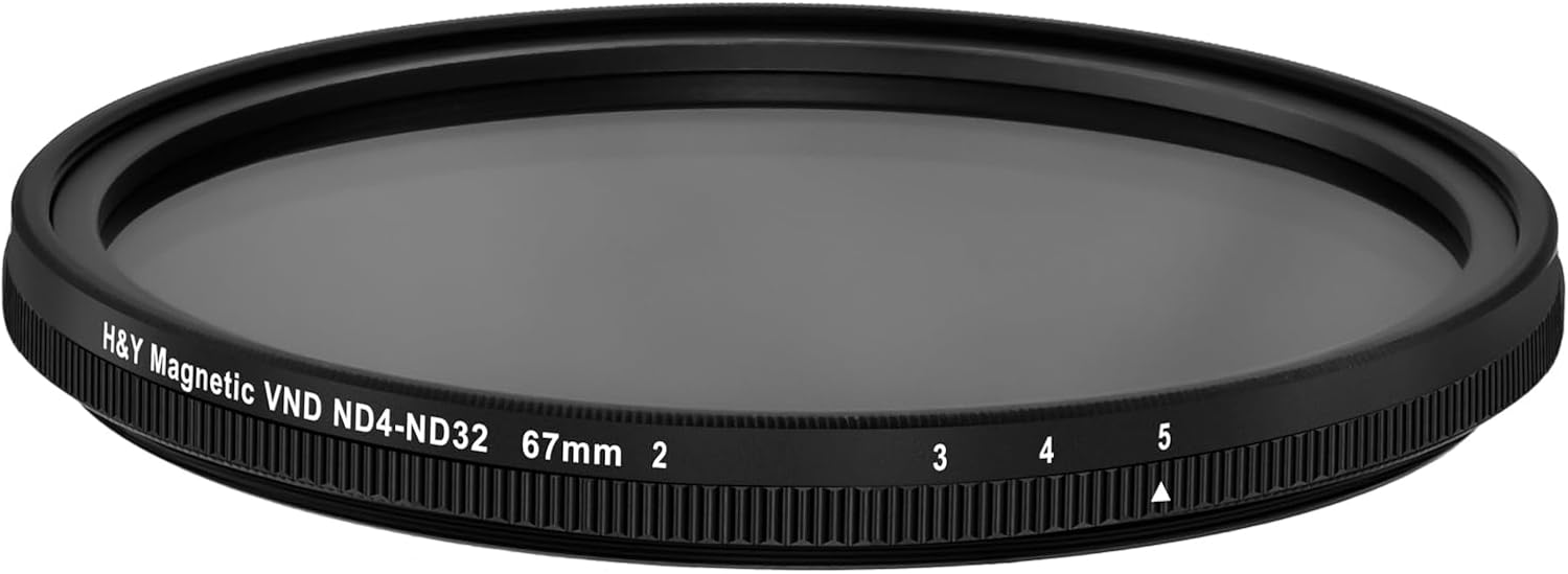 H&Y Variable ND Filter ND4–ND32 (2–5 Stops), 67mm Screw-in VND, Neutral Density Filter with MRC Multi-Coated Optical Glass, Magnetic Cap & Stackable Design