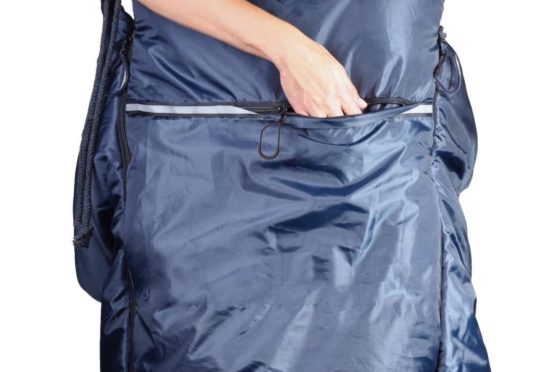 FabaCare Rollstuhl-Schlupfsack ThermoFit 2.0 Polar-Fleece, Größe L | Polar-Fleece trifft passgenaue Größenauswahl | wasserabweisend | Reflexstreifen | leicht zu öffnen, schließen | rutschhemmend