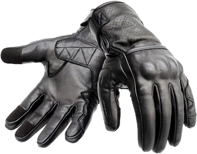 Premium Leather Motorbike Motorcycle Gloves Touch Screen Gloves Mens Racing gloves ATV Riding Gloves