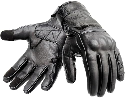 Hand Fellow Leather Motorcycle Gloves (L)