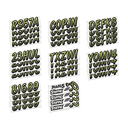 Image of STIFFIE Whipline Moss /Black 3 inch Boat & PWC Registration Decals • Numbers Letters Stickers