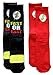 Flash Logo 2 Pairs Pack Men's Athletic Crew Socks, Red, One Size