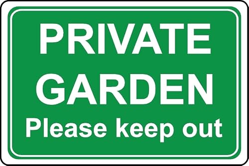 Private garden please keep out safety sign - 1mm Plastic sign (300mm x 200mm)
