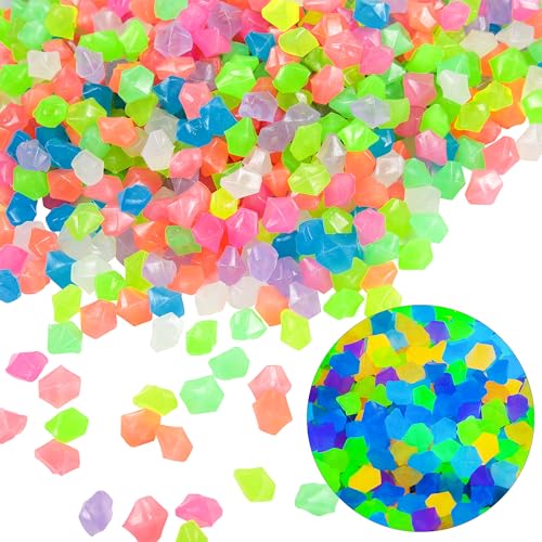 Image of 750 PCS Diamond Glow Rocks Mixed Color Luminous Stones Aquarium Fish Tank | OSOPOLA Diamondshaped Mixed Color Glow Rocks Luminous Pebbles For Aquarium Fish Tank FD05MX750C