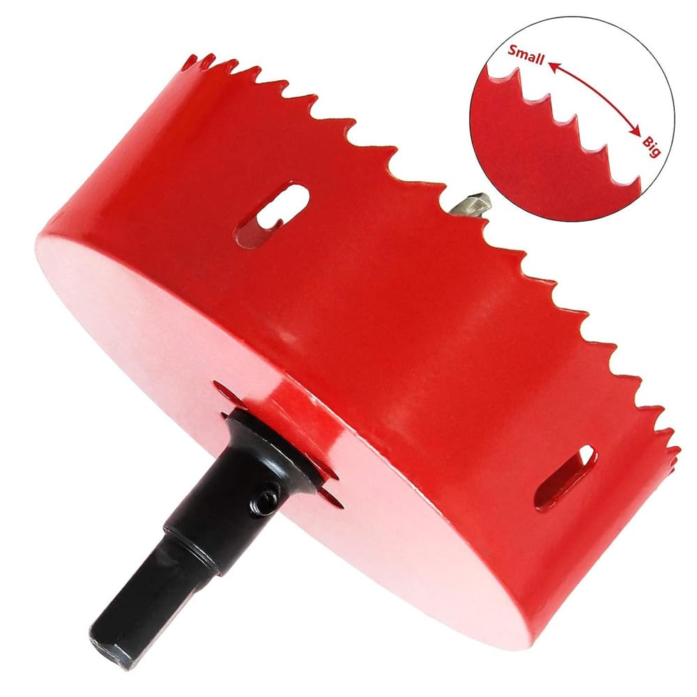 Sega a tazza da 4 pollici per legno Taglierina bimetallica HSS per tubi di sfiato in plastica per cartongesso in legno e lamiera di metallo morbido, 102MM