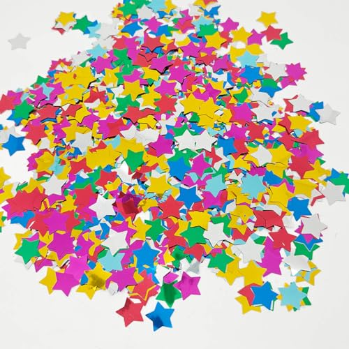 Confettis étoile et ronds multicolores 1.5cm pour décoration de fête et ballons 100g