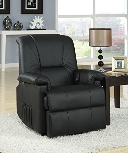 Acme Reseda Recliner With Lifted And Massage Function, Black Pu #TOP1