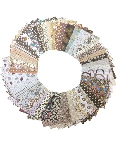 TPZORJX 50pcs Patchwork Stoff Paket 10cm x 10cm Blumenmuster bedruckte Farbsystem Patchwork Stoffe Bunte Baumwollstoff Set Bedruckte Stoffe für Puppenhaus Zubehör Kleidung DIY Basteln(Braun) TPZORJX 50pcs Patchwork Stoff Paket 10cm x 10cm Blumenmuster bedruckte Farbsystem Patchwork Stoffe Bunte Baumwollstoff Set Bedruckte Stoffe für Puppenhaus Zubehör Kleidung DIY Basteln(Braun)