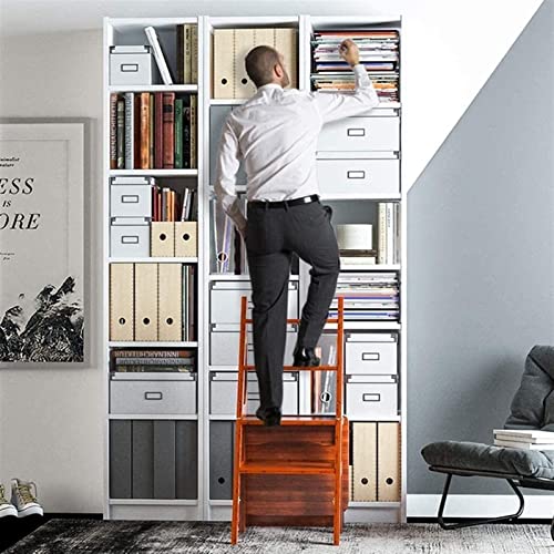 Taburete de escalada de 4 peldaños con escalera para biblioteca integrada 6