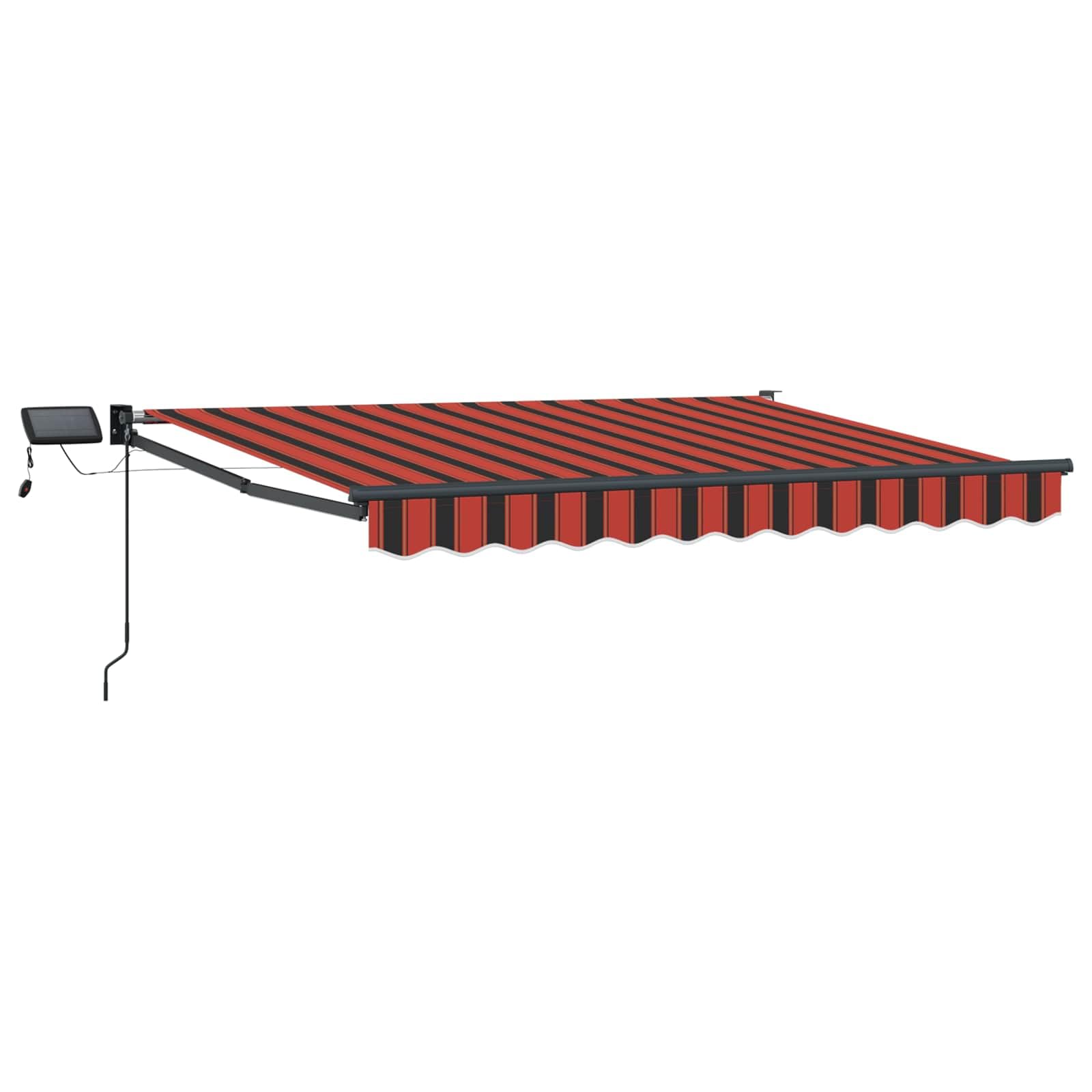 Tenda da sole manuale con braccio articolato con LED solari, 2,5 x 2 m
