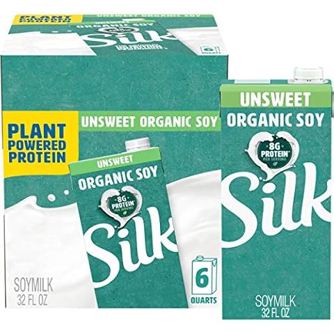 Silk Shelf-Stable Organic Soy Milk, Unsweetened, Dairy-Free, Vegan, Non-GMO Project Verified,32 Fl Oz(Pack of 6) Cover