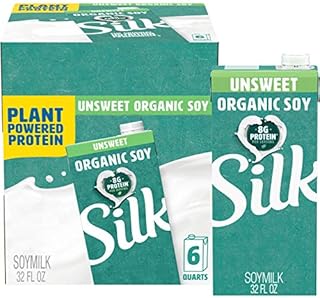 Silk Unsweetened Organic Soymilk, 32-Ounce Aseptic Cartons (Pack of 6)