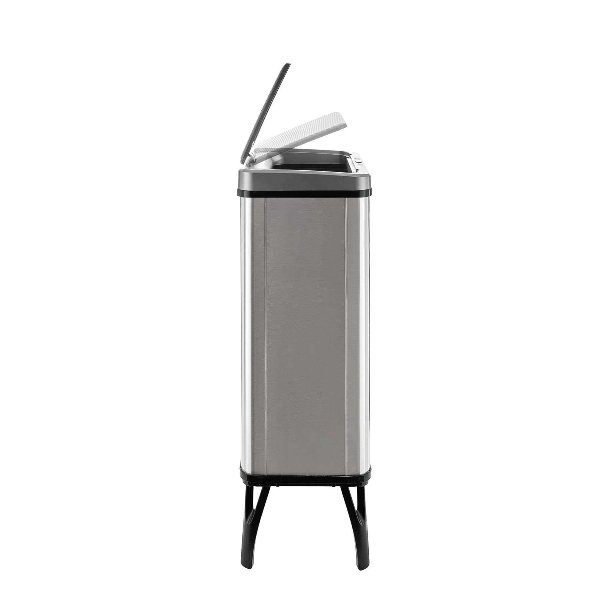 WELL HOME MOBILIARIO & DECORACIÓN 2 bidoni della spazzatura intelligente da 50 l, altezza: 83,5 (x35,5 x 26), grigio con etichette magnetiche