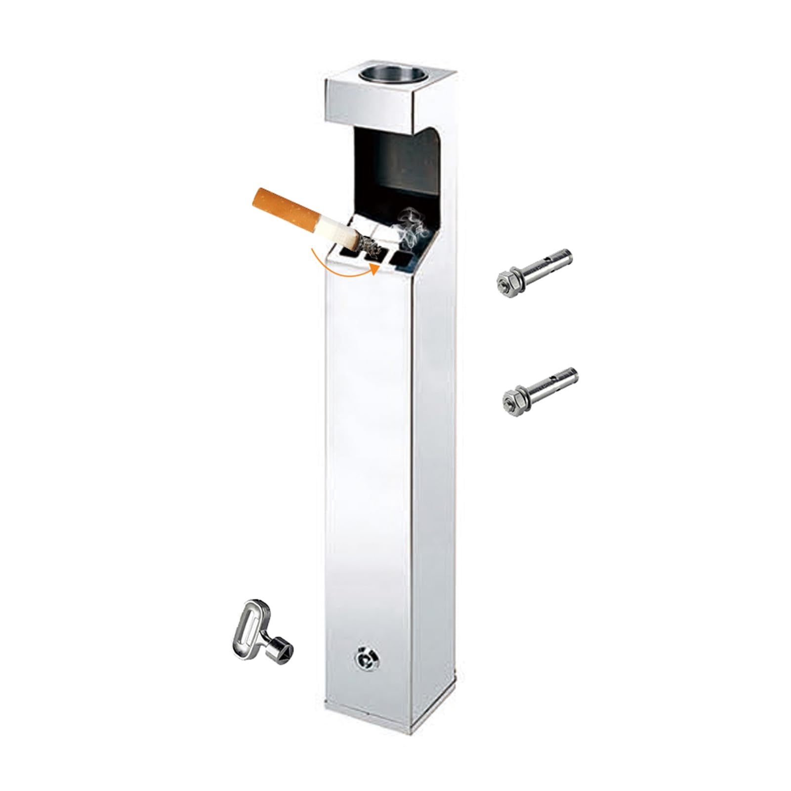 Wall mounted ashtray, Wall Mounted Ashtray Outside Pub Garden Office Cigarette Butt Can Lockable Bin for, Patio, Hotel(Color2,60x9cm)