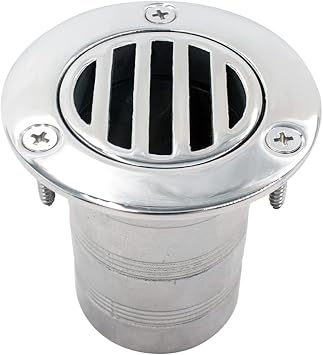 YANYUCB Boat Deck Floor Drain Fittings,Marine Grade 316 Stainless Steel Deck Drain Fittings,Thru Hull Deck Drain Scupper Pipe with Screws,for Boat,Yachts Drainage Systems