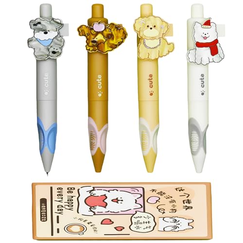 Bolígrafos gel mini con clip perro 0.5 mm pack 8 pcs miniatura 1
