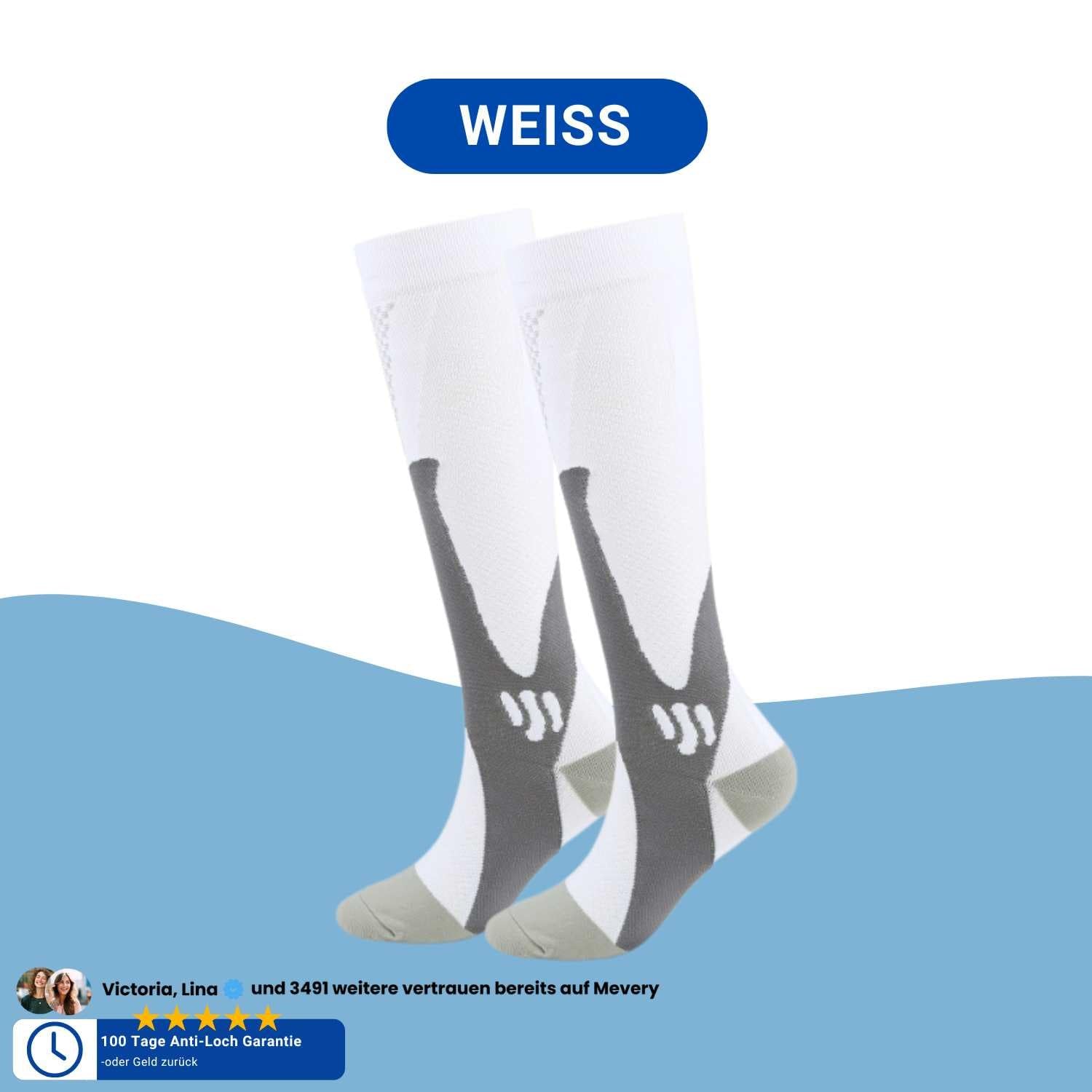 Mevery - Kompressionsstrümpfe Kompressionsstrümpfe für Damen und Herren - 3 Paar Kompressionsstrümpfe ideal für Sport, Laufen, Reisen, Fitness und Fußball - Erhöhen Sie Ihre Leistung