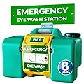 MAASTERS 8gal Portable Eye Wash Station, Wall Mount Eyewash Station OSHA-Compliant, Emergency Eye Wash Station with Mirror & Dual Spray, First Aid Eye Wash Units
