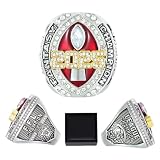 K-toobeely 2025 Fantasy Football Championship Ring Red with Box League Champion Trophy Rings Premium Award for Winne (Red, 11)