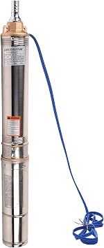 Deep Well Submersible Pump 1HP, 28GPM 262FT, IP68 Waterproof for Industrial, Irrigation, Home Use - 5.2 Inch