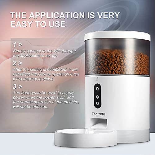 TAKIYOMI Automatic Cat Feeder,4L,Wi-Fi Enabled Smart Pet Feeder for Cats and Dogs, Smart Pet Feeder with APP Control… - Image 6