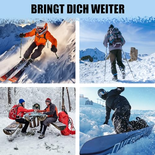 Effeet 2 Paar Skisocken aus Merinowolle für Herren Damen, Warme Gepolsterte Thermosocken Weich Winterstrümpfe, Kniestrümpfe mit Polsterung für Snowboarden Skifahren Schnee Jagen Wandern – Bild 8