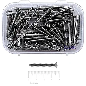 Jaset Innovations Stainless Steel Screw - 304 Grade Rust Proof - Counter Sunk Phillips Head (4.2 x 38mm) - 75 Pieces