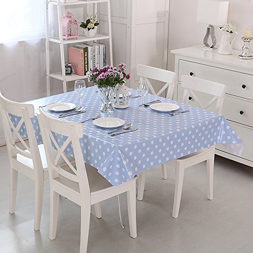 Vinylla - Tovaglia a pois azzurro tovaglia in tela...