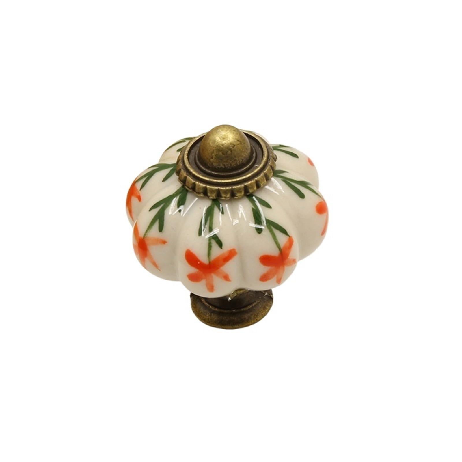 WLIHDB 5Pairs Ceramic Pumpkin Pull Hand-Painted Classic Handle Drawer Cupboard Closet Door Single Hole for Chest of Drawer(Color9)