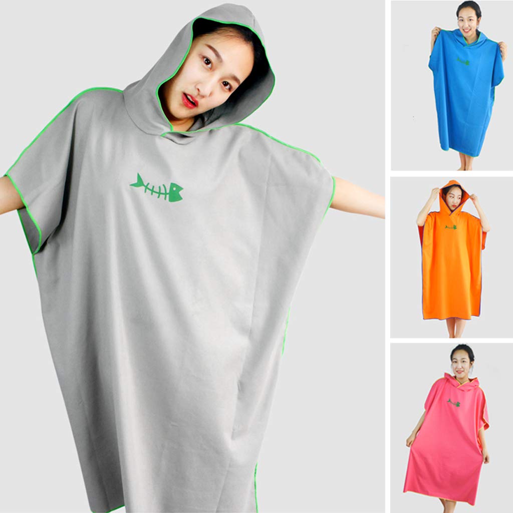 Unisex Plaża Kąpiel Surf Ponczo Szlafrok Z Kapturem Kombinezon Ręcznik Czerwony