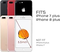 Vista 4 de ULAK Funda tipo cartera compatible con iPhone 7 Plus/8 Plus, piel sintética de alta calidad con tarjetero para mujer, función atril, funda Borgoña