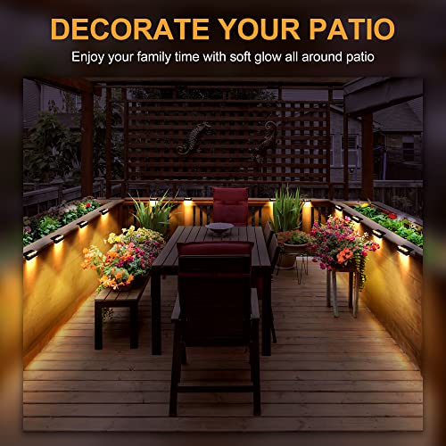 Solpex lámparas solares para exterior, 16 piezas, luz de escalera blanca, luces solares impermeables, iluminación LED para escaleras exteriores, escalones, valla, jardín, patio, decoración (Negro) - imagen 7