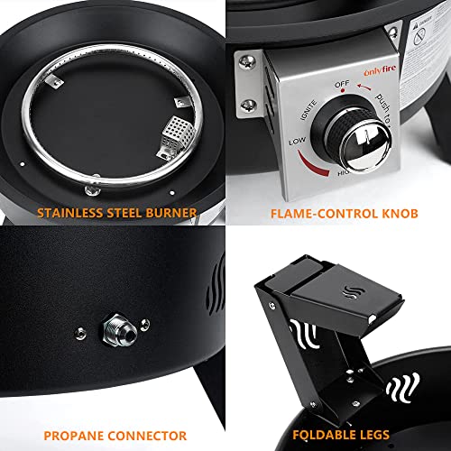 Onlyfire Outdoor Living TOP2112-FP000BKB Onlyfire Outdoor Propane Fire Pit 19" thumb #2