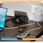 Type E/F Plug Adapter, VooLerTun France Germany Travel Adapter with 30W Fast Charge Power Adapter Dual Ports Compatible Cell Phone Camera, 1 American Outlet Adapter, US Converter European Travel - Image 4