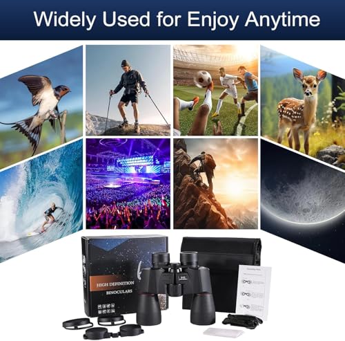 Image of Binoculars for Long Distance, 16x50 Ultra HD Binoculars for Bird Watching, Wildlife, Safari with Bright BAK 4 Glass 204FT /1000Yds Powerful, Camping Sightseeing
