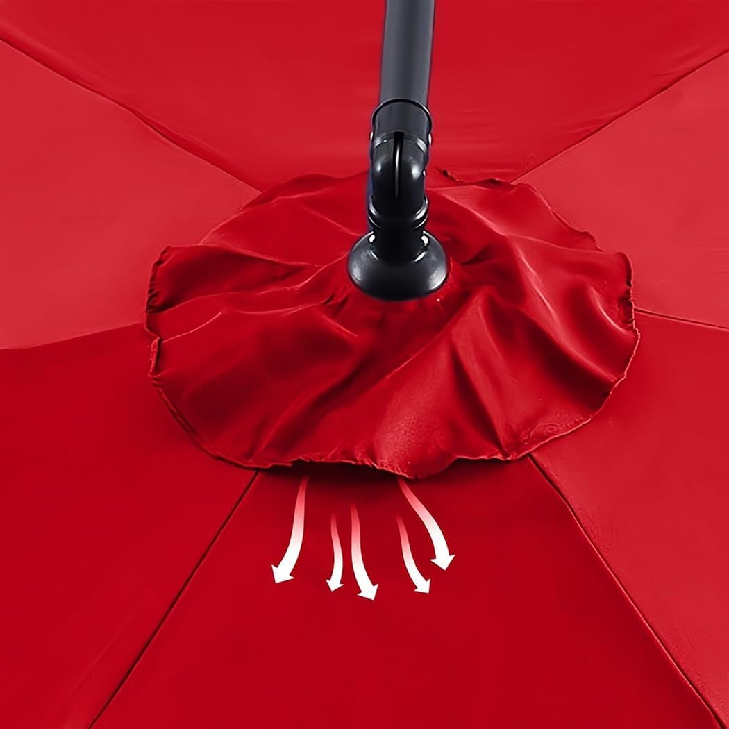 6.5-11.5ft Replacement Umbrella Canopy Cover for 6 Ribs 8 Ribs Sun Umbrella Replacement Cloth for Garden Patio Cantilever Parasol (Yellow 8.8ft (270cm)/6 Ribs)