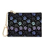 Sukyerios Dog Paw Cute Keychain Coin Purse for Women, Small PU Leather Change Pouch, Zipper Little Travel Credit Card Wallet for Girls, Tiny Zip Pocket Coin Holder with Key Ring for Ladies Gifts