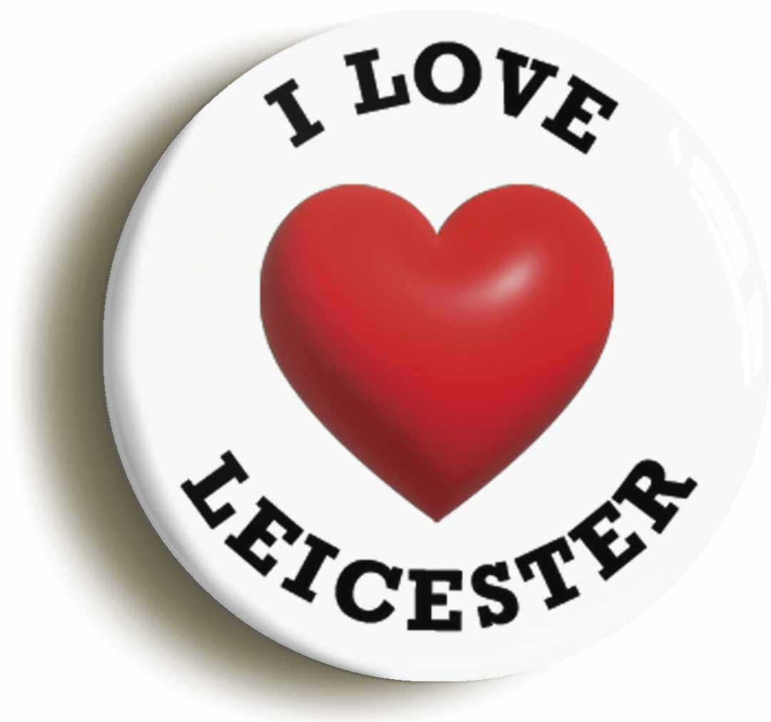 Ozorath I Heart Love Leicester Location Fridge Magnet (Circular 2Inch / 50Mm Diameter)