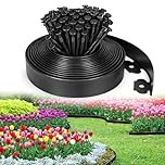 Flexible Plastic Garden Edging Border: Lifegogo 10M L-Shaped Lawn Edging with 30 Pegs No Dig Landscape Lawn Edgings Border for Flower Beds Grass Lawns and Paths