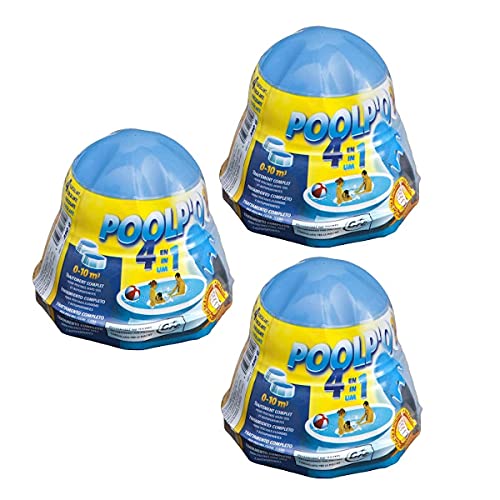 3X Trattamento mensile Poolp'o Gre 08012 Multifunzione 4 in 1 Ideale per Piscine da 0 a 10 MC
