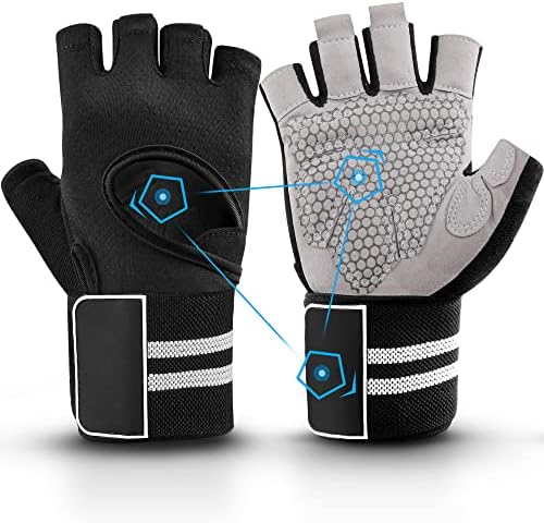 Astaresk 'Rock-Climber' Workout Gloves Weight Lifting Gym Gloves with Wrist Wrap Support for Men Women for Training, Fitness