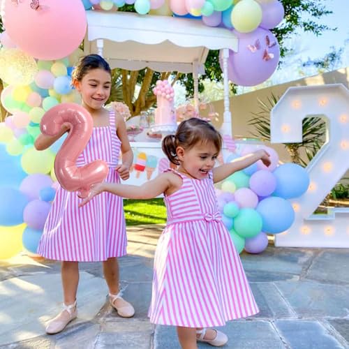 Image of TONIFUL 16 Inch 10 Pcs Light Pink 0-9 Birthday Number Balloons | Small Custom Digital Mylar Foil Ballons for Girl's Birthday Engagement Graduation Anniversary Baby Shower Party Decorations