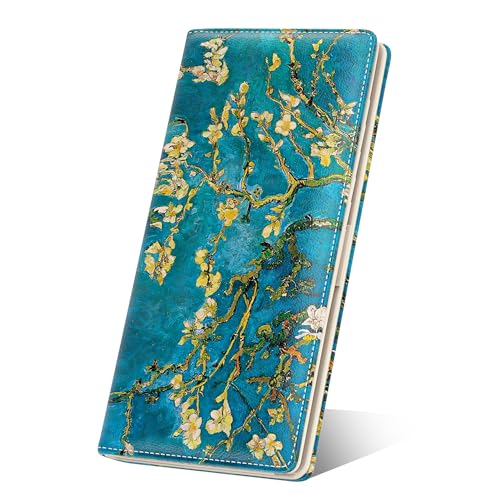 Image of Nipichsha Womens Wallet, RFID Slim Wallets for Women, Thin Ladies Credit Card Holder Purse, Cute Leather Bifold Clutch Billfold with 11 Card Slots & ID Window, Almond Tree